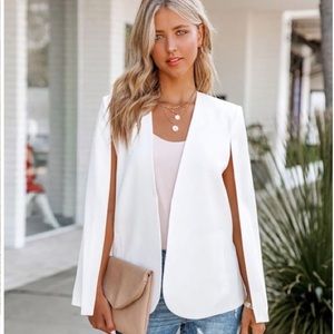 Vici White Cape Blazer
